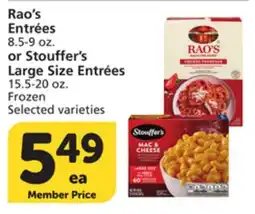 Albertsons Rao's Entrées 8.5-9 oz. or Stouffer's Large Size Entrées 15.5-20 oz offer