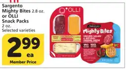 Albertsons Sargento Mighty Bites 2.8 oz. or OLLI Snack Packs 2 oz offer