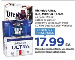 Food 4 Less Michelob Ultra, Bud, Miller or Tecate offer