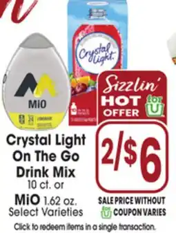 Jewel-Osco Crystal Light On The Go Drink Mix 10 ct. or MiO 1.62 oz offer