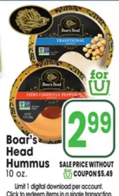 Jewel-Osco Boar's Head Hummus offer