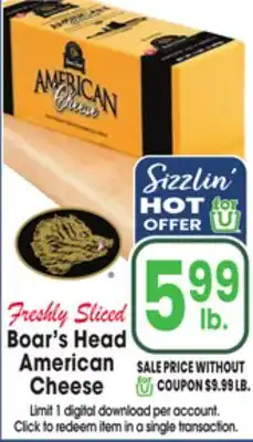 Jewel-Osco Boar's Head American Cheese offer