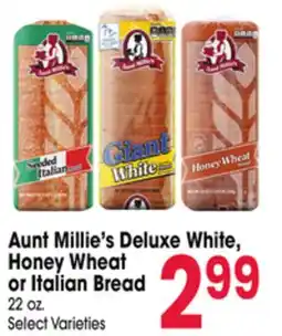 Jewel-Osco Aunt Millie's Deluxe White, Honey Wheat or Italian Bread offer