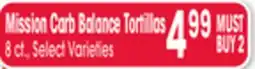 Jewel-Osco Mission Carb Balance Tortillas offer