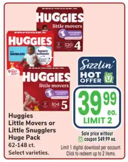 Jewel-Osco Huggies Little Movers or Little Snugglers Huge Pack offer