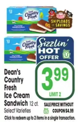 Jewel-Osco Dean's Country Fresh Ice Cream Sandwich offer
