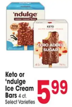 Jewel-Osco Keto or 'ndulge Ice Cream Bars offer