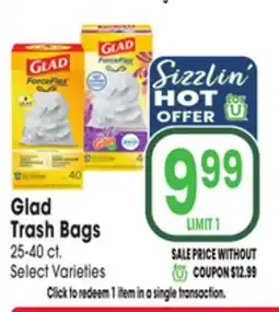 Jewel-Osco Glad Trash Bags offer
