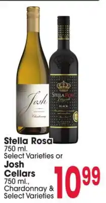Jewel-Osco Stella Rosa 750 ml., Select Varieties or Josh Cellars 750 ml., Chardonnay offer