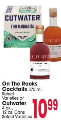 Jewel-Osco On The Rocks Cocktails 375 ml. or Cutwater 4 pk., 12 oz. Cans offer