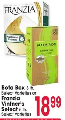 Jewel-Osco Bota Box 3 ltr. or Franzia Vintner's Select 5 ltr offer