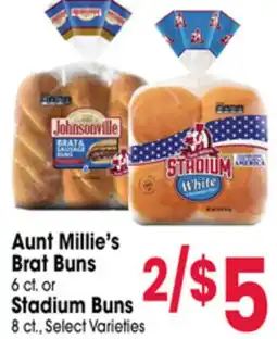 Jewel-Osco Aunt Millie's Brat Buns or Stadium Buns offer