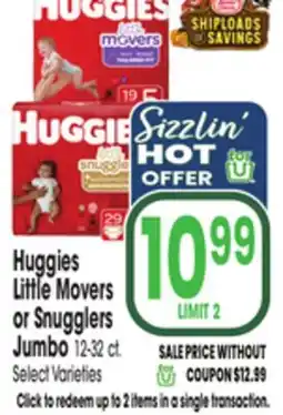 Jewel-Osco Huggies Little Movers or Snugglers Jumbo offer