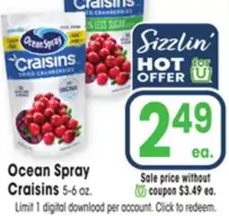 Jewel-Osco Ocean Spray Craisins offer