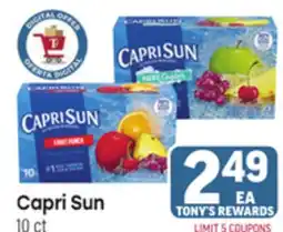 Tony’s Fresh Market Capri Sun offer