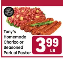 Tony’s Fresh Market Tony's Homemade Chorizo or Seasoned Pork al Pastor offer