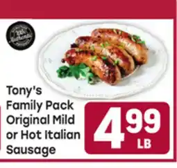 Tony’s Fresh Market Tony's Family Pack Original Mild or Hot Italian Sausage offer
