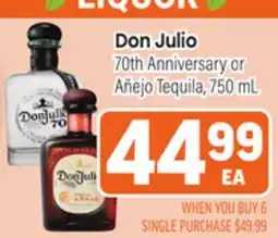 Tony’s Fresh Market Don Julio 70th Anniversary or Añejo Tequila offer