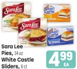Tony’s Fresh Market Sara Lee Pies, 34 oz White Castle Sliders, 6 ct offer