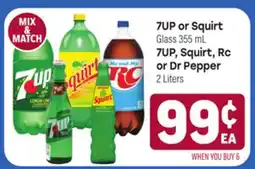 Tony’s Fresh Market 7UP or Squirt Glass 355 mL, 7UP, Squirt, Rc or Dr Pepper 2 Liters offer