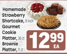 Tony’s Fresh Market Homemade Strawberry Shortcake, 8 Inch Gourmet Cookie Platter, 36 ct Brownie Platter, 11 ct offer