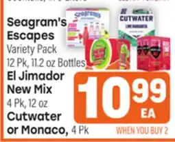Tony’s Fresh Market Seagram's Escapes Variety Pack, El Jimador New Mix, Cutwater or Monaco offer