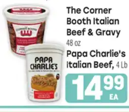 Tony’s Fresh Market The Corner Booth Italian Beef & Gravy 48 OZ Papa Charlie's Italian Beef, 4 Lb offer