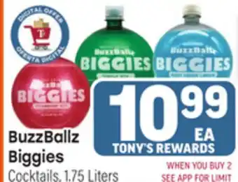 Tony’s Fresh Market BuzzBallz Biggies offer