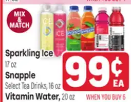 Tony’s Fresh Market Sparkling Ice or Snapple or Vitamin Water offer