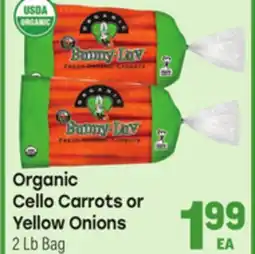Tony’s Fresh Market Organic Cello Carrots or Yellow Onions offer