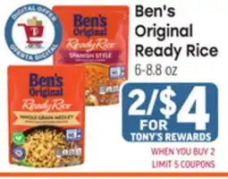 Tony’s Fresh Market Ben's Original Ready Rice offer