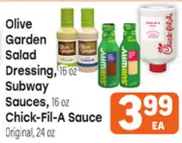 Tony’s Fresh Market Olive Garden Salad Dressing, Subway Sauces, Chick-Fil-A Sauce offer