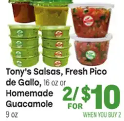 Tony’s Fresh Market Tony's Salsas, Fresh Pico de Gallo or Homemade Guacamole offer