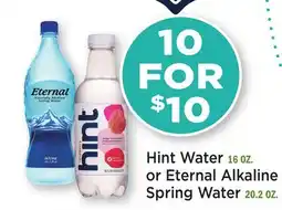 Heinen's Hint Water 16 OZ. or Eternal Alkaline Spring Water 20.2 OZ offer