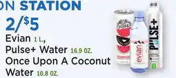 Heinen's Evian 1 L, Pulse+ Water 16.9 OZ., Once Upon A Coconut Water 10.8 OZ offer