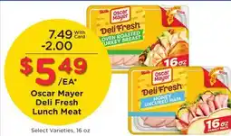Mariano's Oscar Mayer Deli Fresh Lunch Meat offer