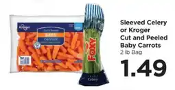 Food 4 Less Sleeved Celery or Kroger Cut and Peeled Baby Carrots offer