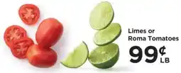 Food 4 Less Limes or Roma Tomatoes offer