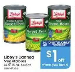Albertsons Libby's Canned Vegetables offer