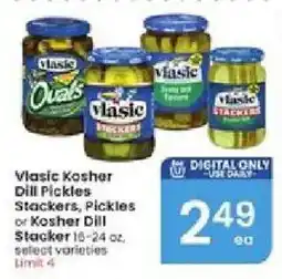 Albertsons Vlasic Kosher Dill Pickles, Pickles or Kosher Dill offer