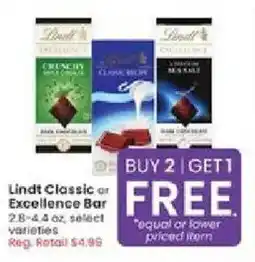Albertsons Lindt Classic or Excellence Bar offer