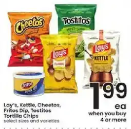 Albertsons Lay's, Kettle, Cheetos, Fritos Dip, Tostitos Tortilla Chips offer