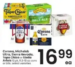 Albertsons Corona, Michelob Ultra, Sierra Nevada, Topo Chico or Stella Artois offer