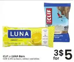 Albertsons Clif or Luna Bars offer