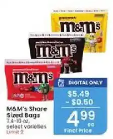 Albertsons M&M's Share Sized Bags offer
