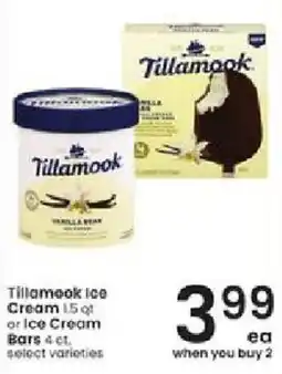 Albertsons Tillamook ice cream or ice cream bars offer