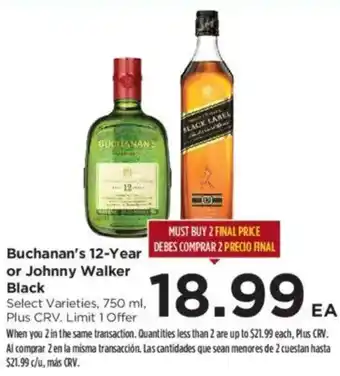 Buchanan's 12-Year or Johnny Walker Black