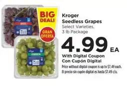 Food 4 Less Kroger seedless grapes offer
