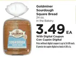 Food 4 Less Goldminer sourdough square bread offer