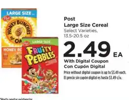 Food 4 Less Post Large Size Cereal offer